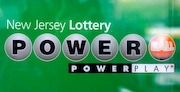 Mega Millions, Powerball and NJ Lottery logo photos and people buying tickets.
