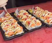 Putting the finishing touches on sushi at Virtua Hospital in Voorhees, NJ (Lauren Musni | NJ Advance Media)