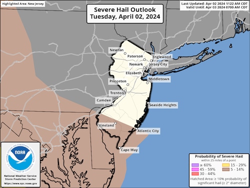 NJ weather - threat of significant hail