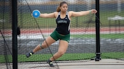 Brook-lynn Roberts of Winslow competes in the girls and boys discus during the Penn Relay Qualifier throwing meet at Christian Brothers Academy in Lincroft, NJ on Monday, April 1, 2024.