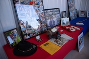 Photos and belongings were put out for family and friends to reminisce at a memorial for Kristopher Noone, 24, and his father, John Noone III, 67, in Bridgeton, NJ on Wednesday, September 28, 2022. Kristopher and John were killed when their small plane crashed in Cumberland County.